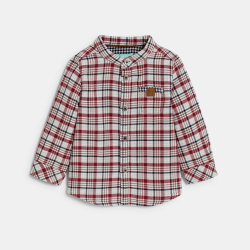 قميص مربعات بياقة صغيرة،...